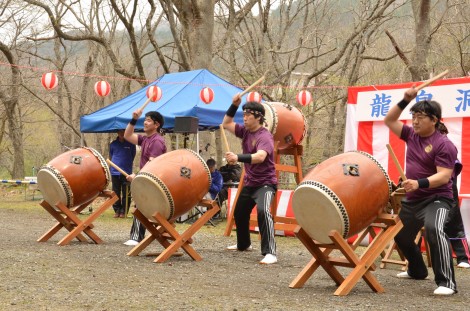 龍泉太鼓　今回のメンバーは４人ですね。　