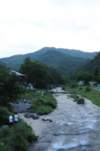 安家川で釣りを楽しむ姿